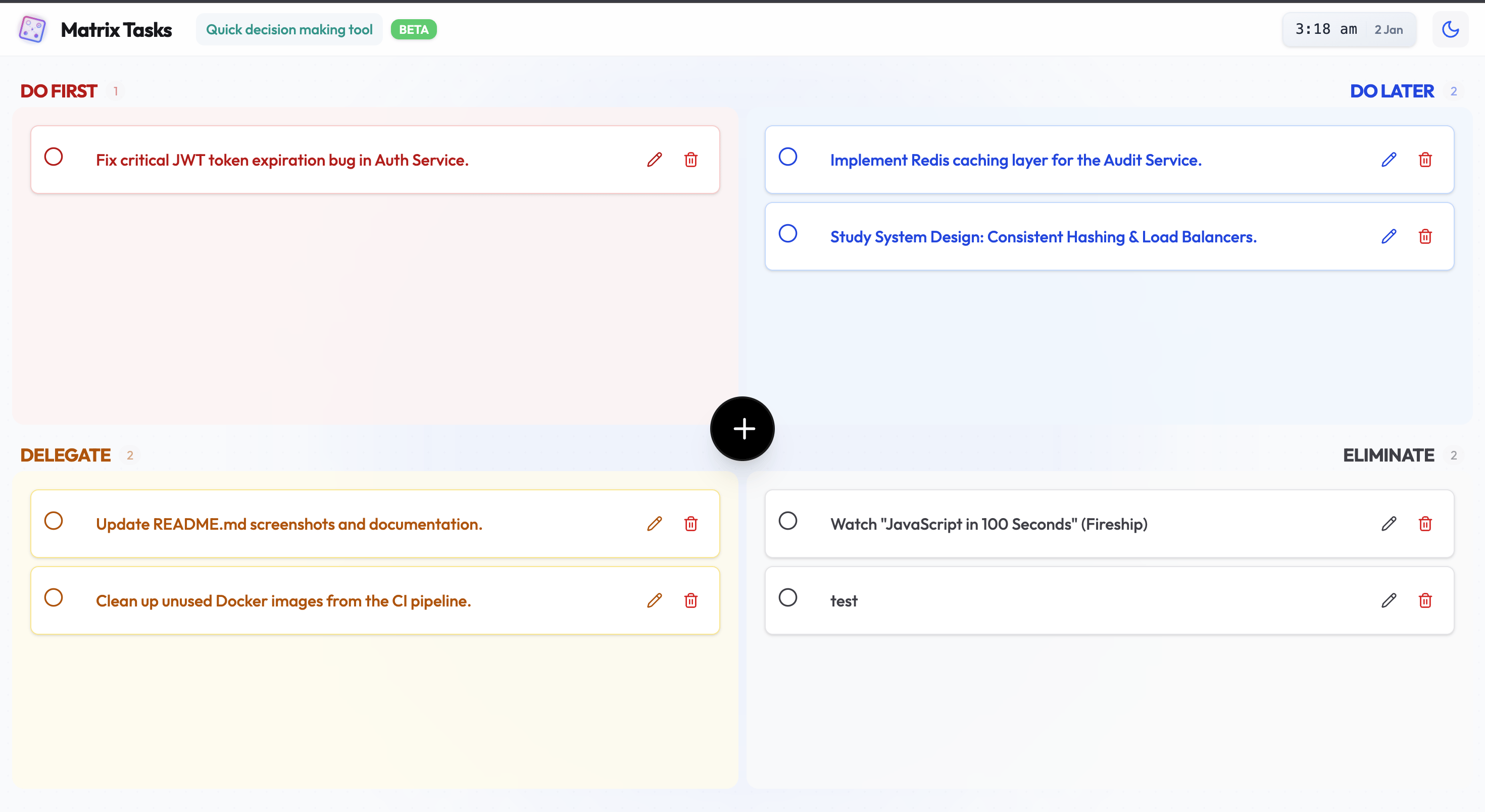 Matrix Tasks