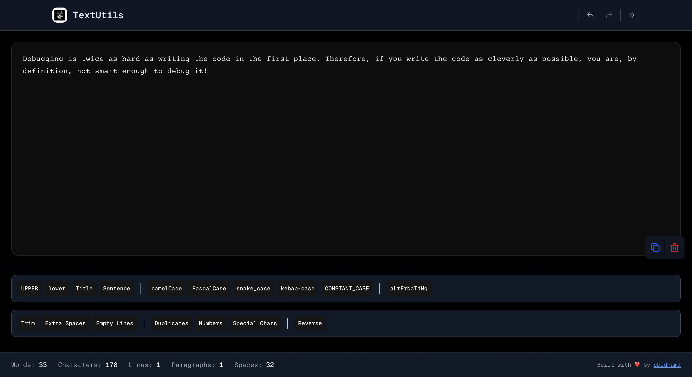 Text Utils — screenshot